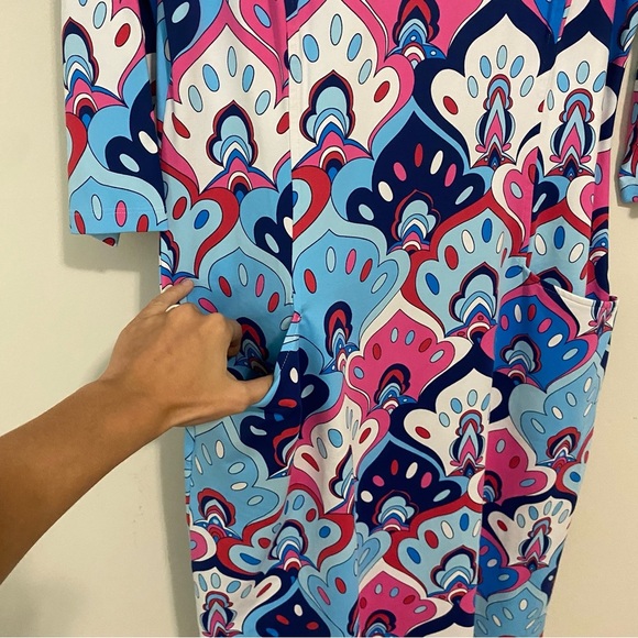 J. McLaughlin Catalyst Psychedelic Sheath Dress size Large - Picture 3 of 9